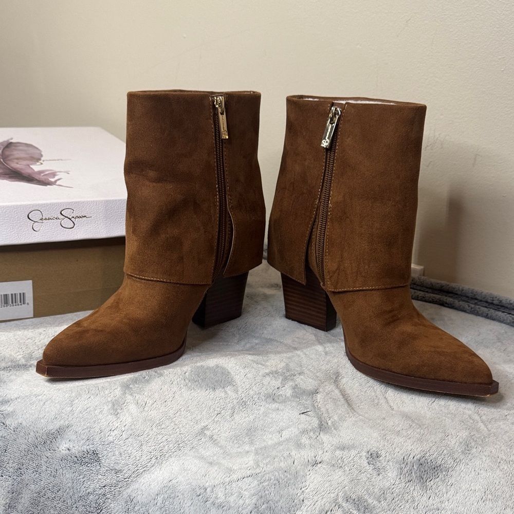 Jessica Simpson Lerra Tobacco Brown Boots - Size 6.5 - Picture 10 of 11